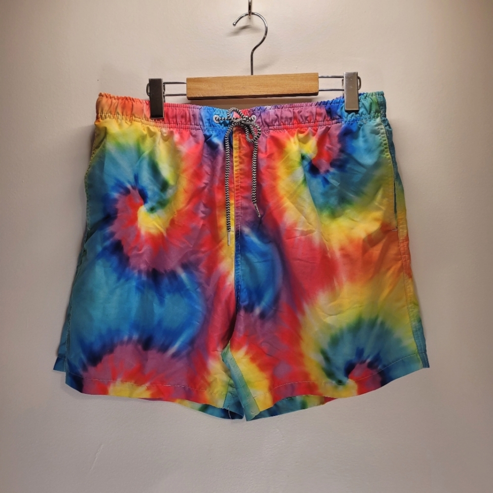Urban outfitters boardies tie-dye neon swim shorts - XL